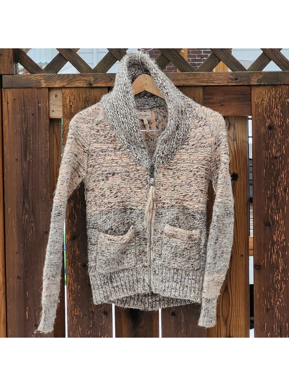 Vintage Wilfred Free Handknit Italian Wool Alpaca Cardigan Jacket Women's Size S